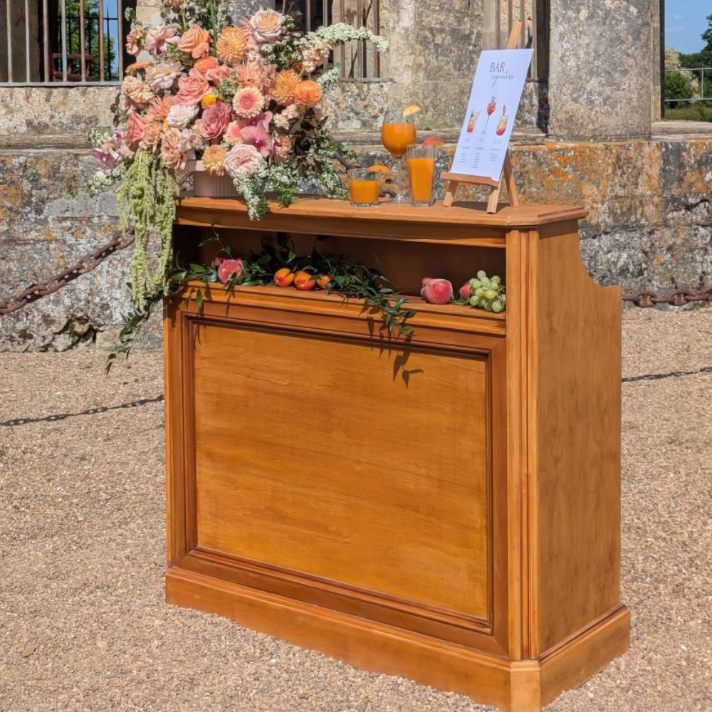Bar vintage en bois miel Bar vintage en bois miel