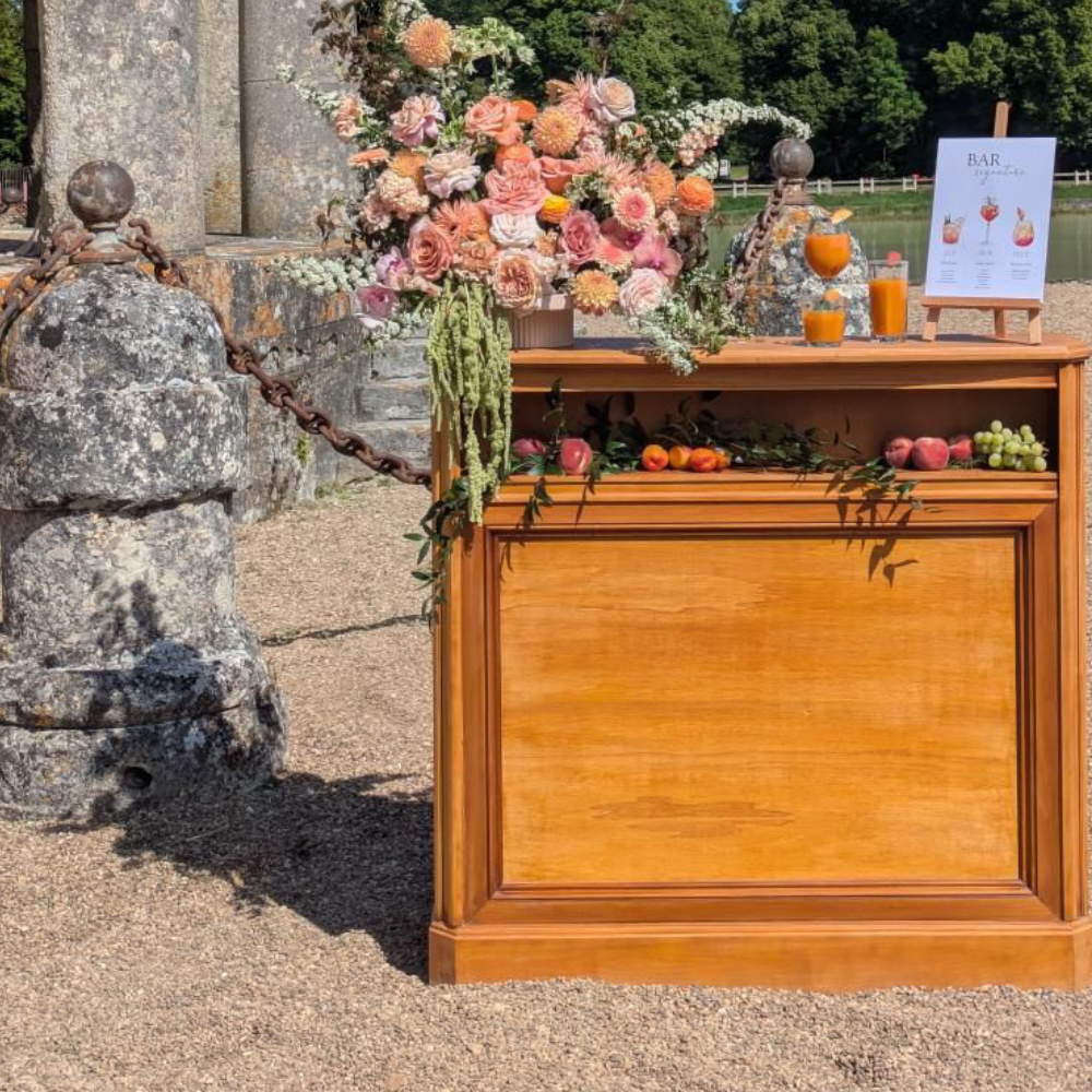 Bar vintage en bois miel