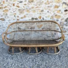 Banquette en rotin 3 places