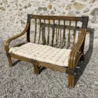 Banquette rectangulaire rotin écru