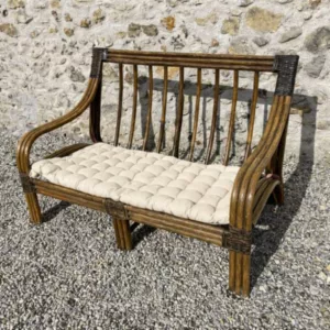 Banquette rectangulaire rotin écru