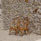 Chaises rotin foncé