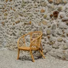Fauteuil rotin bois vernis