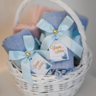 Panier osier blanc rond