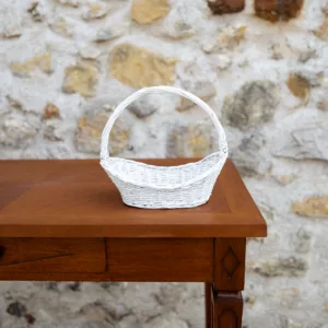 Panier en osier blanc 4