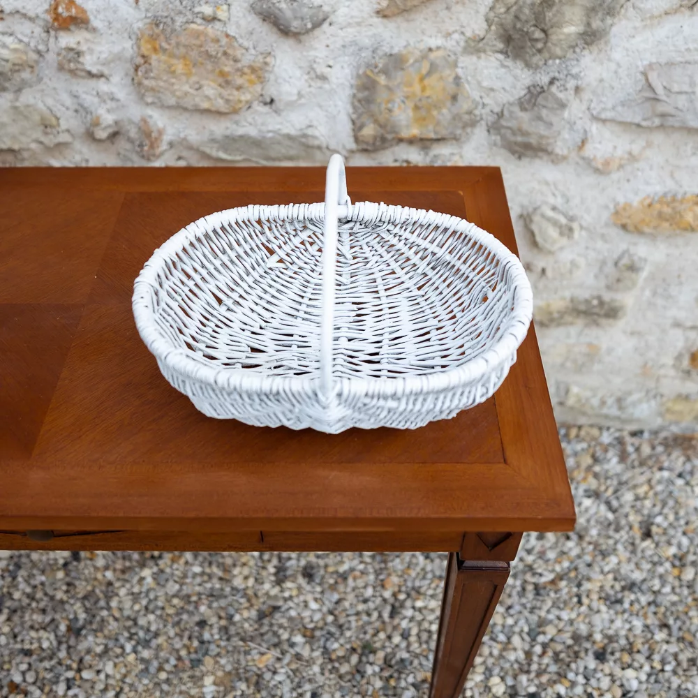 Panier en osier blanc 2