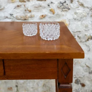 Photophore en verre transparent avec relief grand