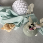Soliflore boule bleu pastel