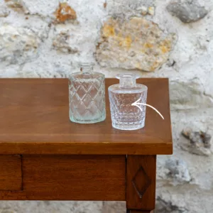 Soliflore en verre transparent martelé brillant