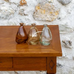 Soliflore verre sooufflé beige doré