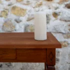 Vase strié cylindrique écru mat petit