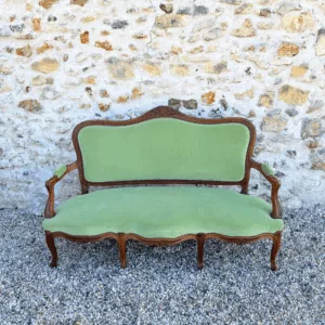 Banquette style Louis Philippe vintage verte