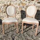 Chaise médaillon en lin