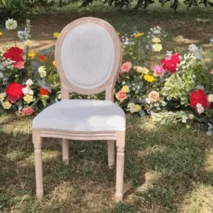 Chaise médaillon lin écru