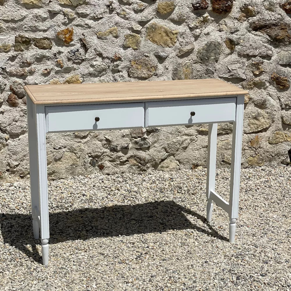Console blanche plateau naturel