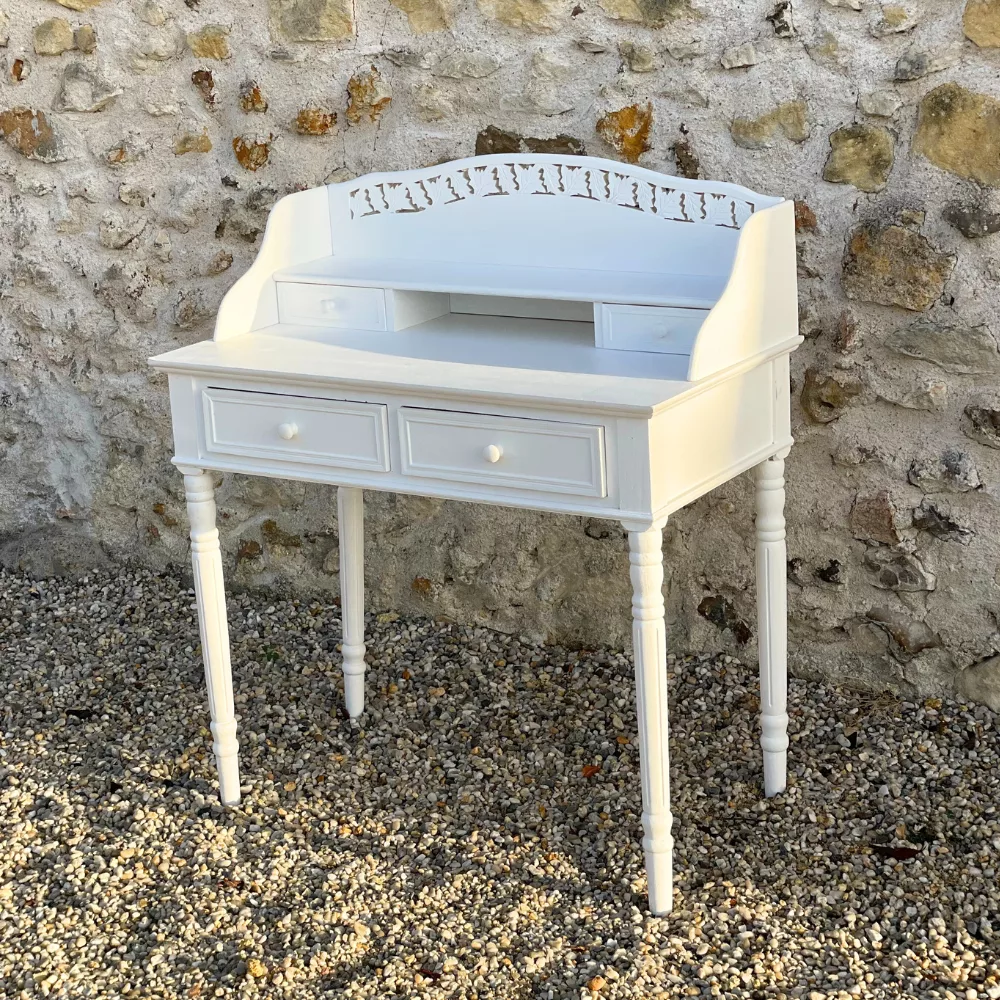 Console coiffeuse bois blanc