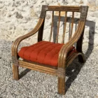 Fauteuil carré rotin