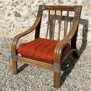Fauteuil carré rotin