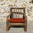Fauteuil carré rotin