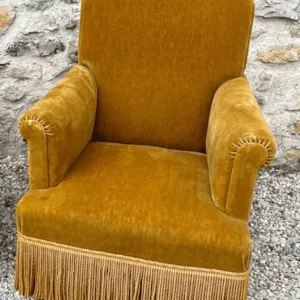Grand fauteuil crapaud moutarde