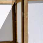 Paravent en bois et tissu lin