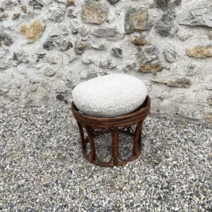 Pouf vintage noyer