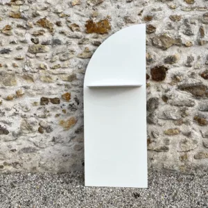 Backdrop demi-arche blanc 1 étagère arrondi à gauche