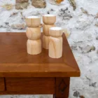 Bougeoirs bois naturel