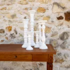 Panach&eacute; de bougeoirs bois blanc