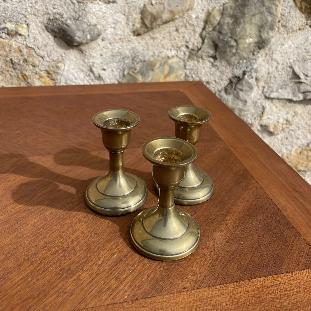 Bougeoir métal or style vintage