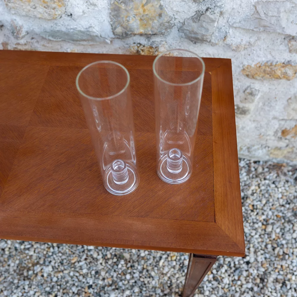 Bougeoir "tube" en verre transparent