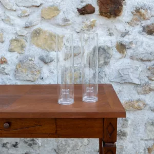 Bougeoir "tube" en verre transparent