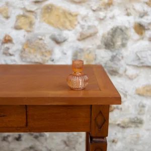 Bougeoir "boule" en verre pêche