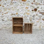 Caisses à pommes d'époque bois clair