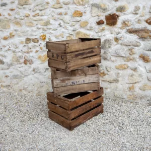 Caisses à pommes d'époque bois foncé