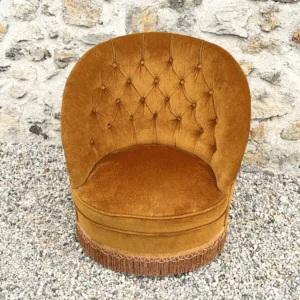 Fauteuil crapaud bronze