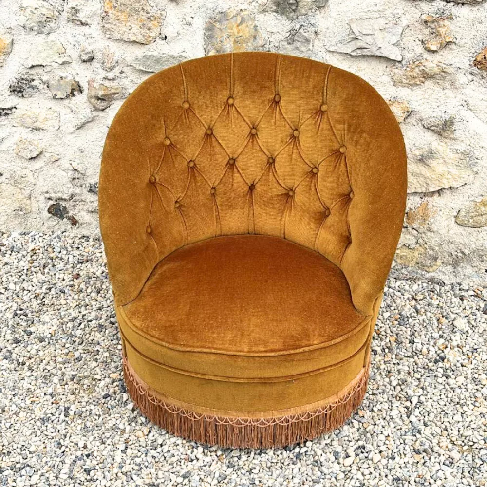 Fauteuil crapaud bronze Fauteuil crapaud bronze