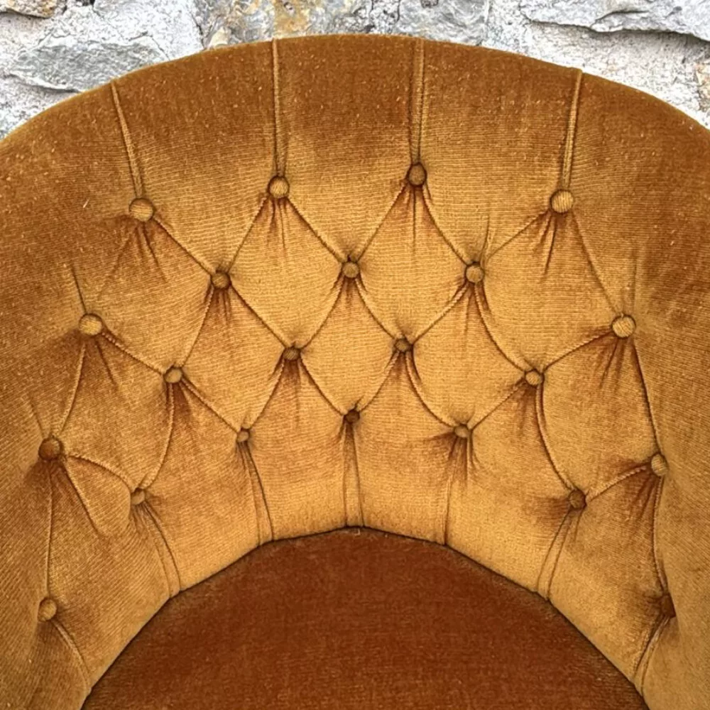 Fauteuil crapaud bronze