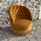 Fauteuil crapaud bronze