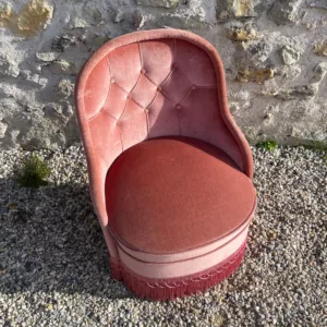 Fauteuil crapaud rose candy