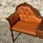 Fauteuil téléphone skai camel