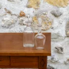 Flacons vintage en verre transparent