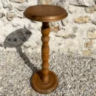 Guéridon vintage en bois pied ondulé