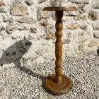 Guéridon vintage en bois pied ondulé