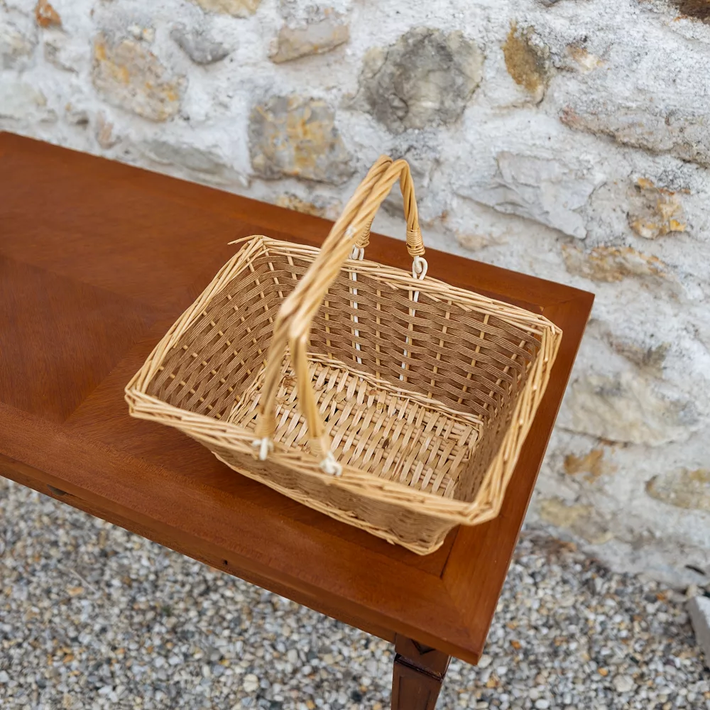 Panier rectangulaire osier avec anses