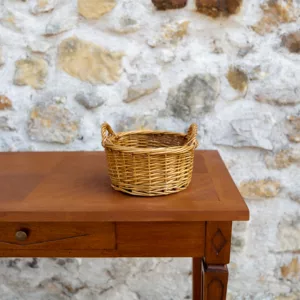 Panier rond en osier naturel