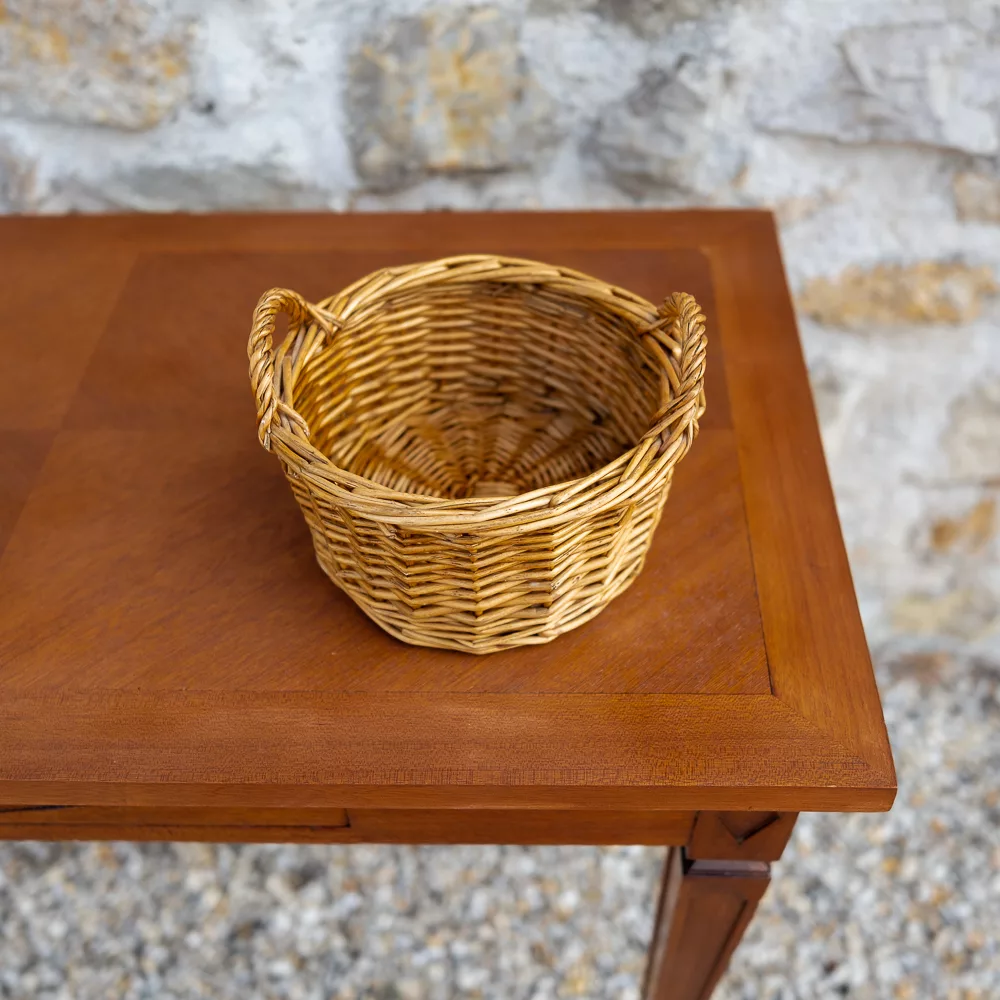 Panier rond en osier naturel
