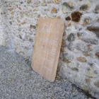 Panneau en bois clair brut rectangulaire bords arrondis