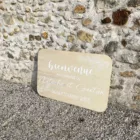 Panneau en bois clair brut rectangulaire bords arrondis