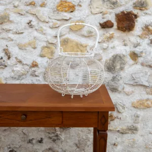 Panier à oeufs vintage blanc
